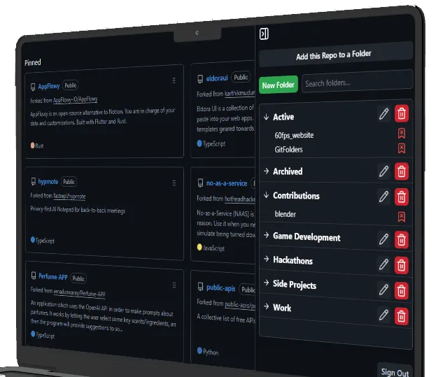GitFolders Dashboard preview